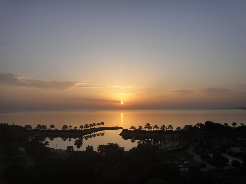 Sunset over Coastal Area