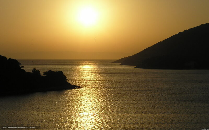 Sunset over Coastal Bay — Gold