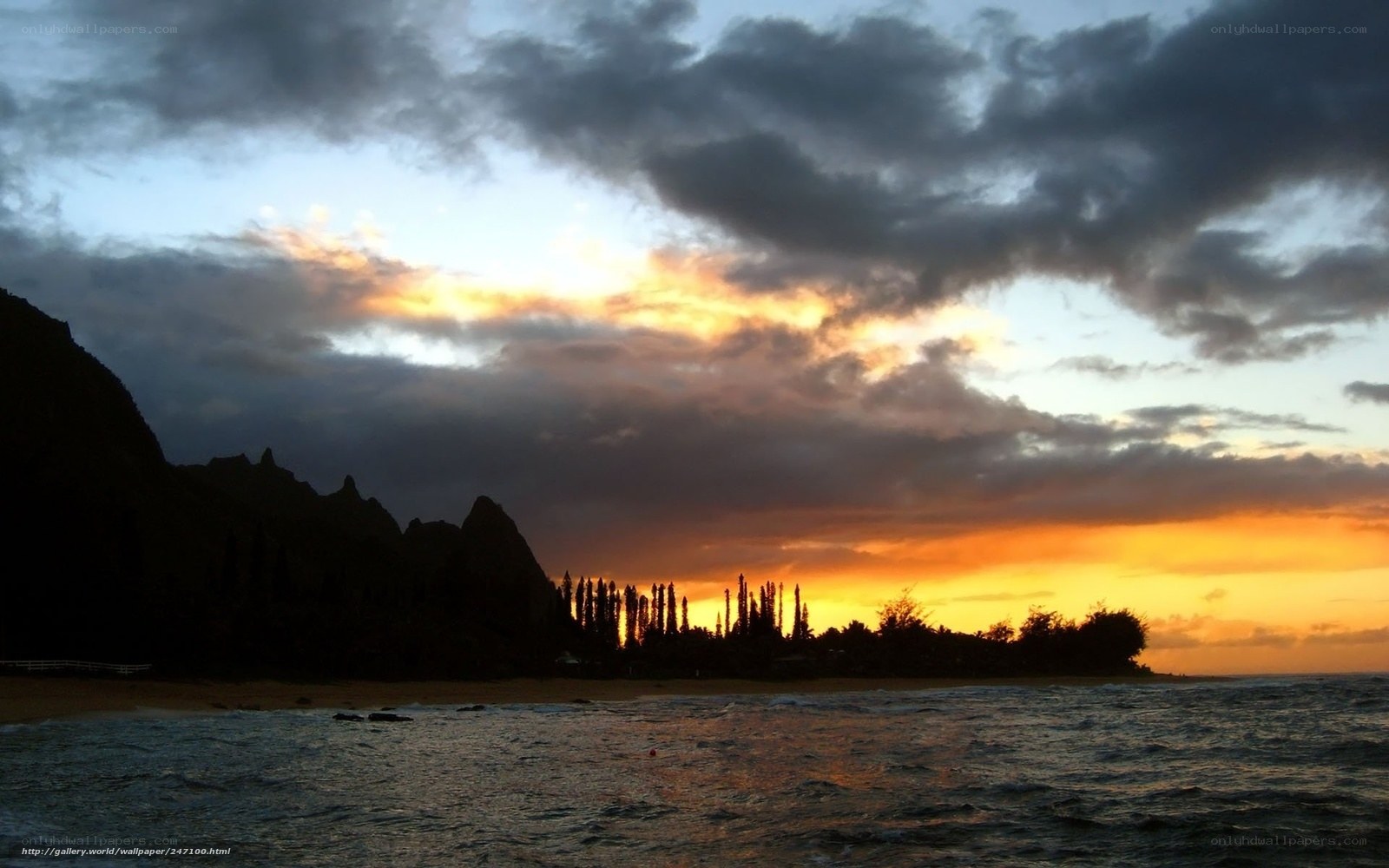 sunset over coastal cliffs
