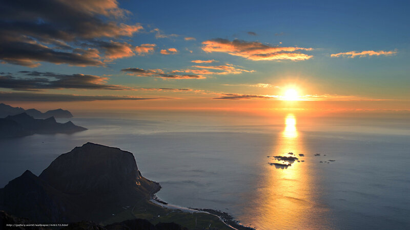 Sunset over Coastal Cliffs — Blue, Serene, Photograph, Ocean, Clouds
