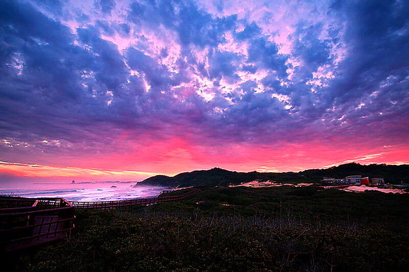 Sunset over Coastal Dunes — Purple