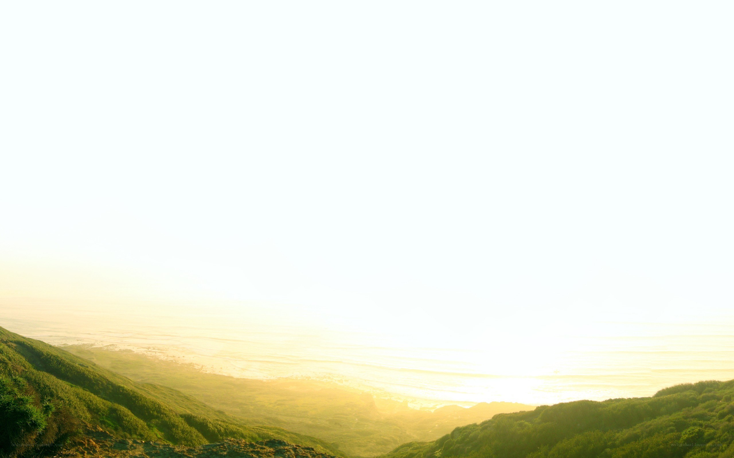 sunset over coastal hills