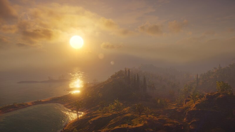 Sunset over Coastal Hills — Gold