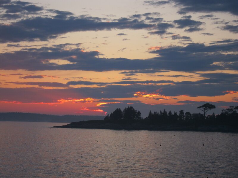 Sunset over Coastal Island — Orange