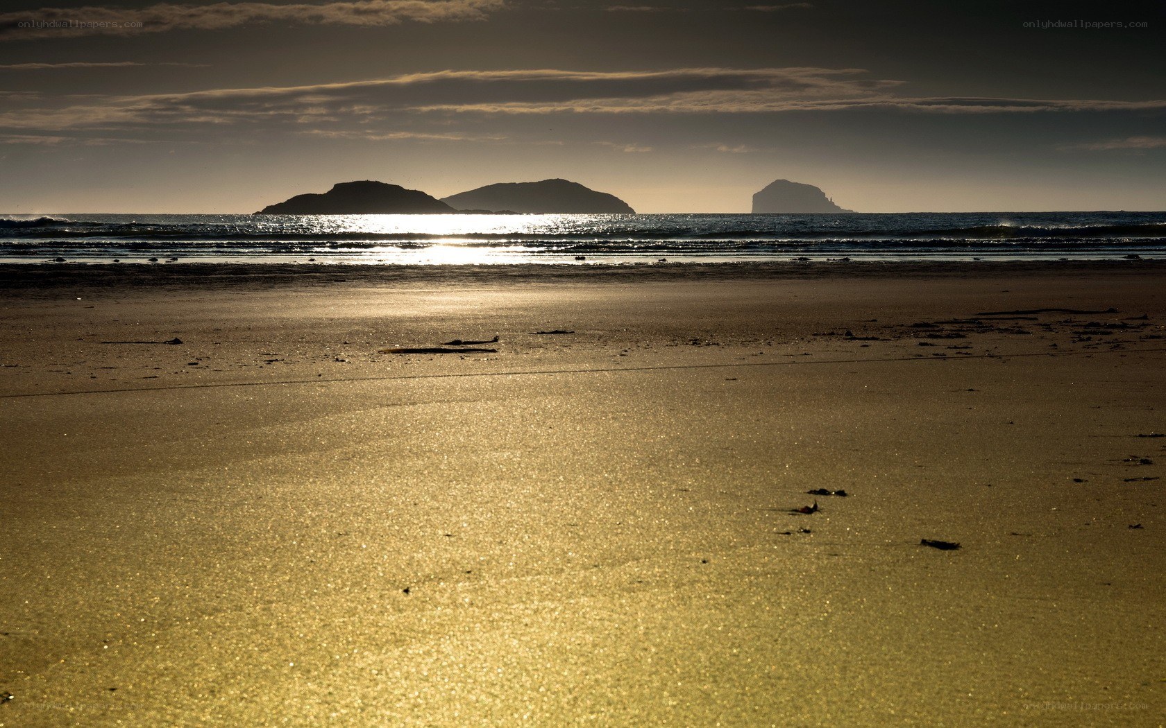 sunset over coastal islands