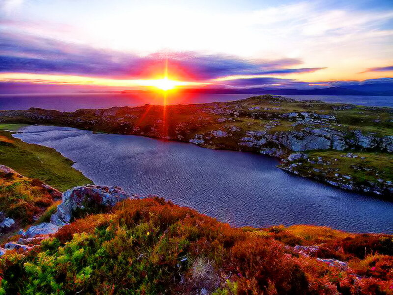 Sunset over Coastal Lake
