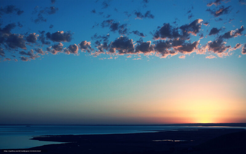 Sunset over Coastal Landscape — Blue, Serene