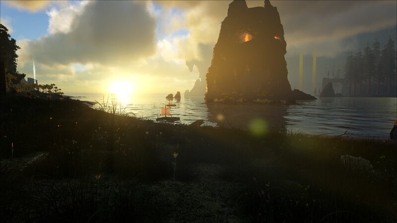 Sunset over Coastal Rocks — Yellow
