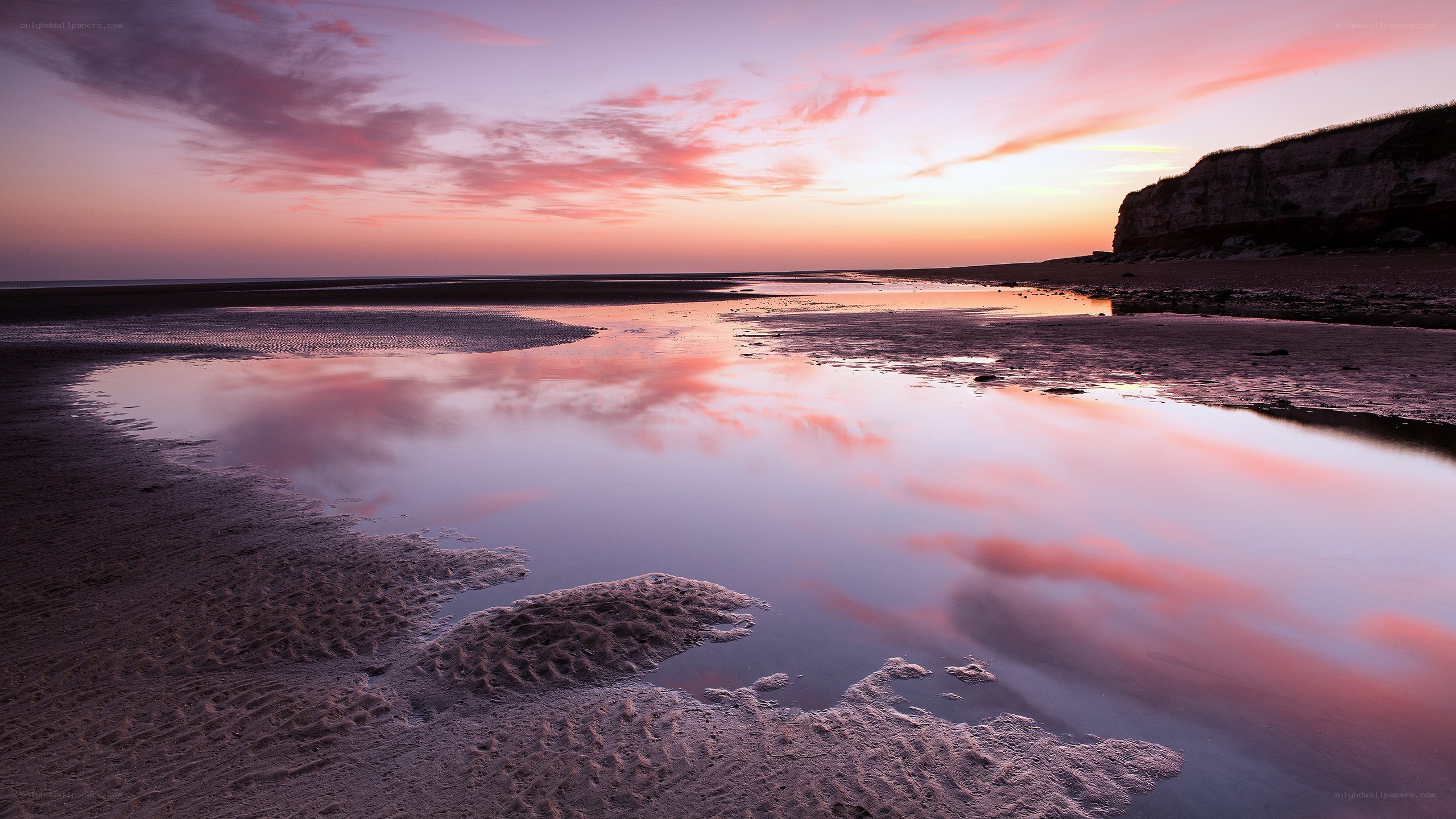 Sunset over coastal tide pools