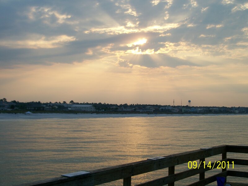 Sunset over Coastal Town — Yellow