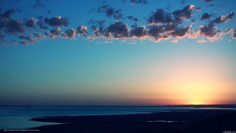 Sunset over Coastal Water — Blue