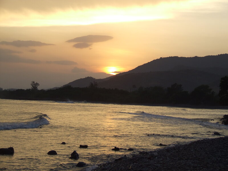 Sunset over Coastal Water — Gold