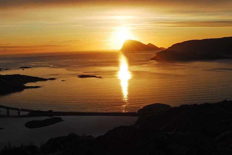 Sunset over Coastal Waters — Gold