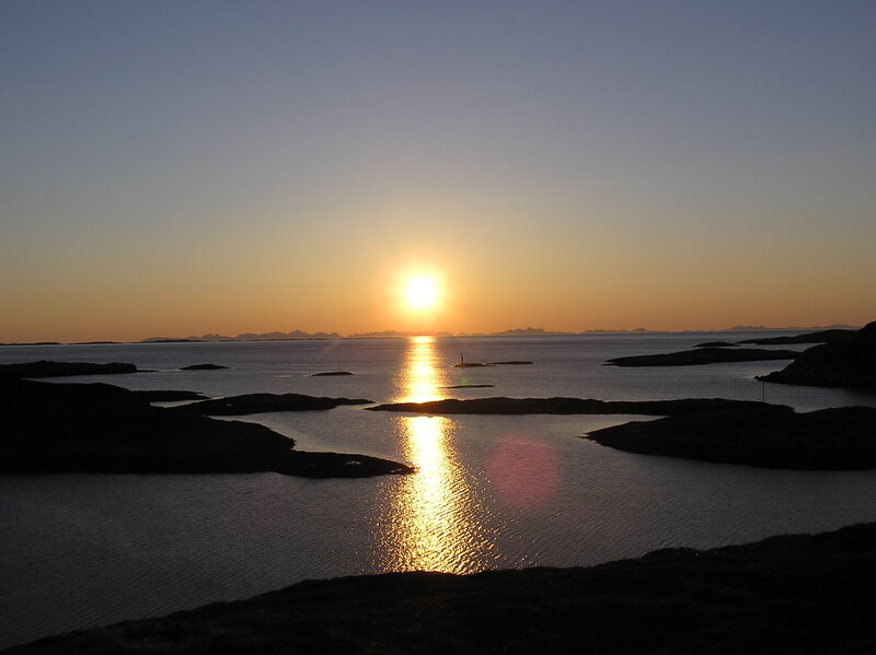Sunset over Coastal Waters — Orange, Serene