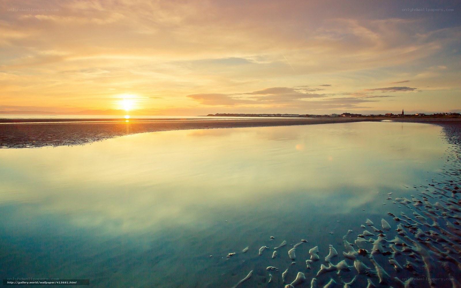 sunset over coastal wetlands