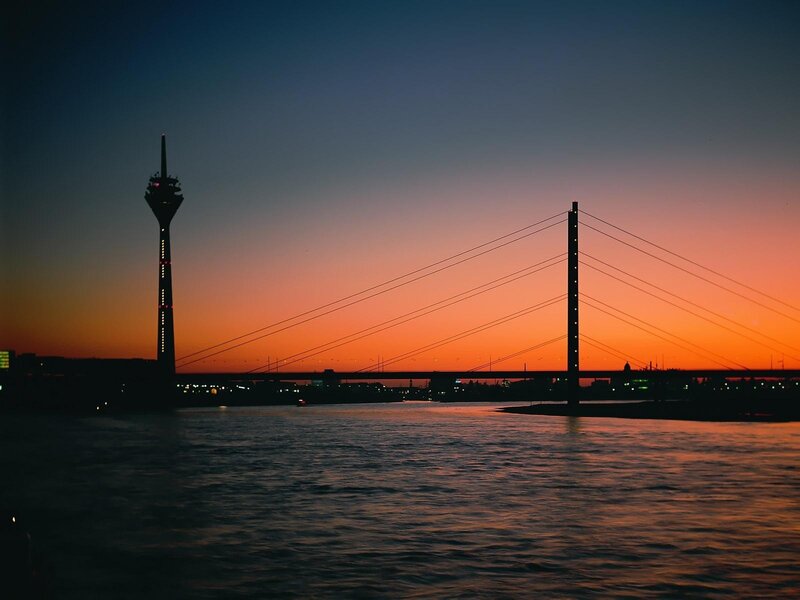Sunset over Cologne skyline