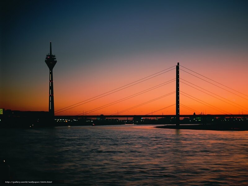 Sunset over Cologne skyline