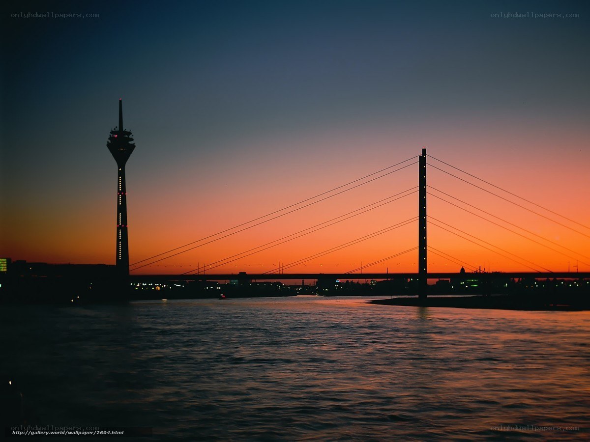 Sunset over Cologne skyline