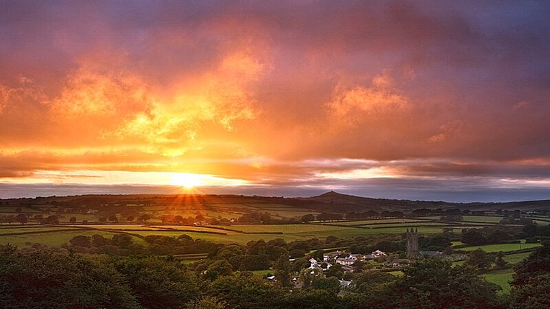 Sunset over Cornwall Hills