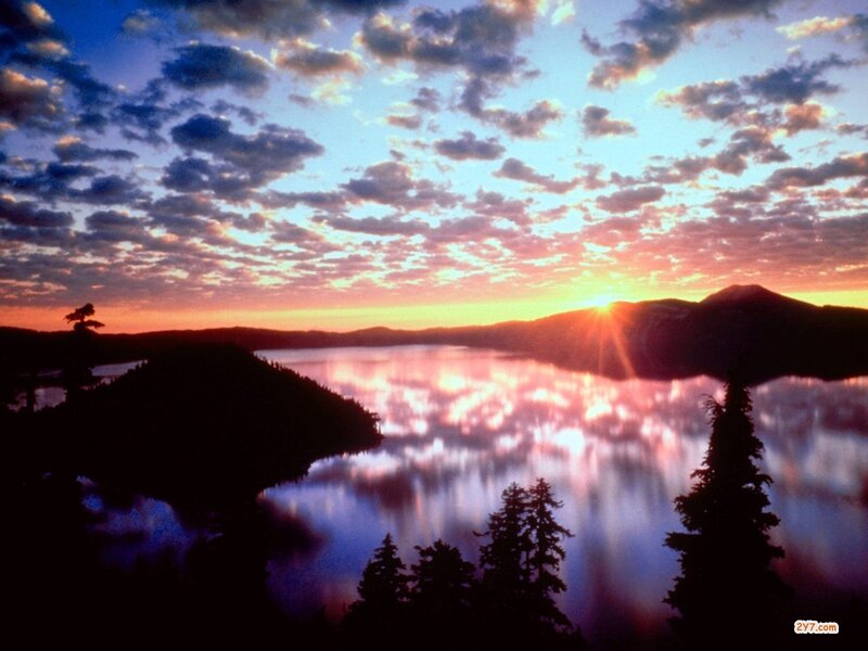 Sunset over Crater Lake