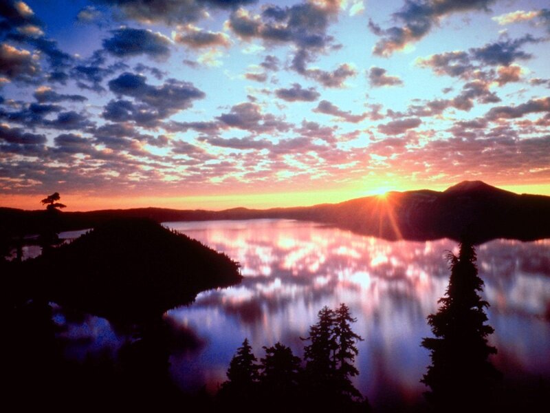 Sunset over Crater Lake