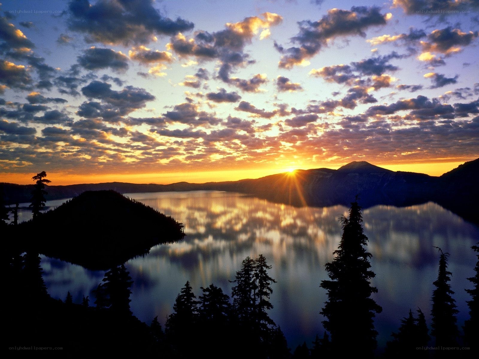 Sunset over Crater Lake