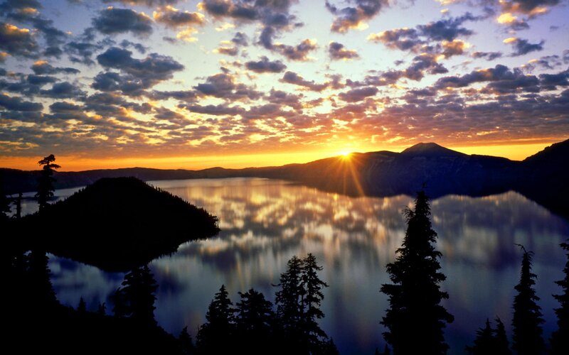 Sunset over Crater Lake