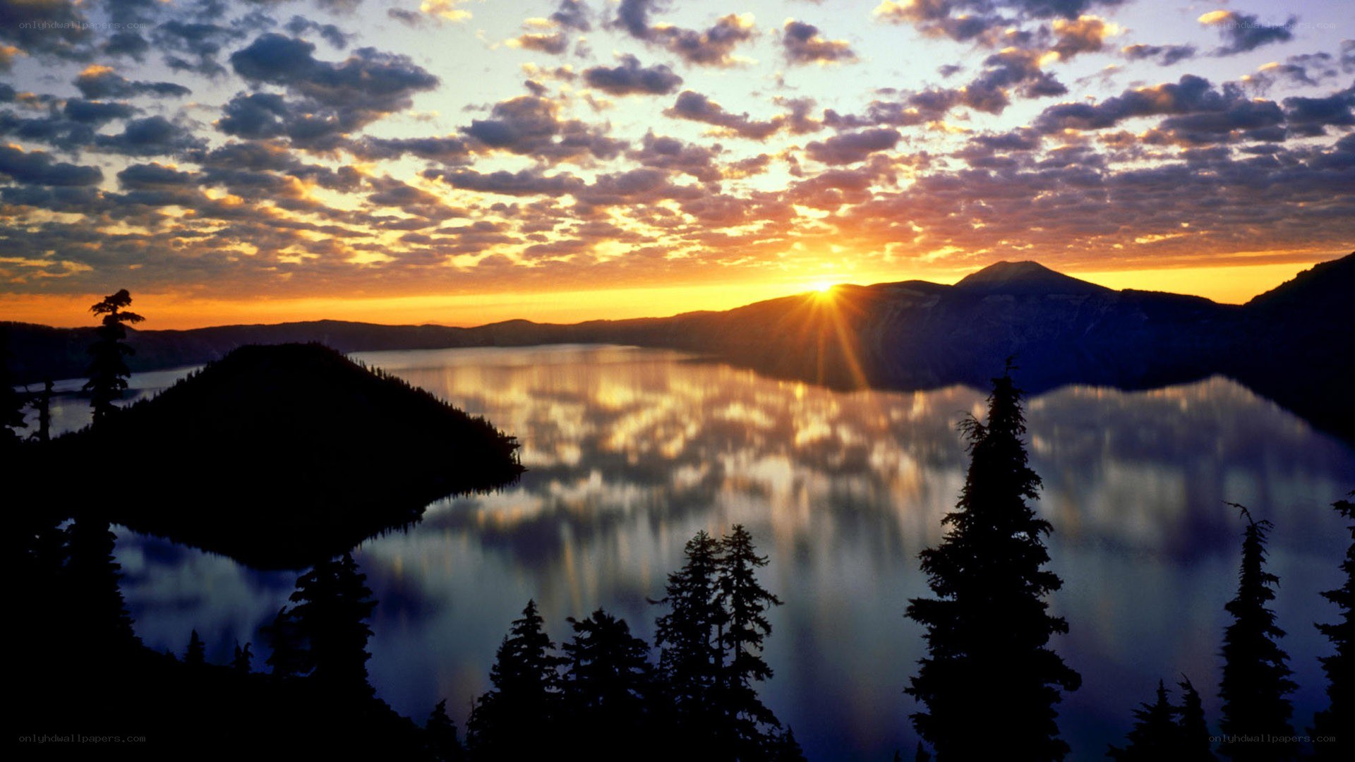 Sunset over Crater Lake