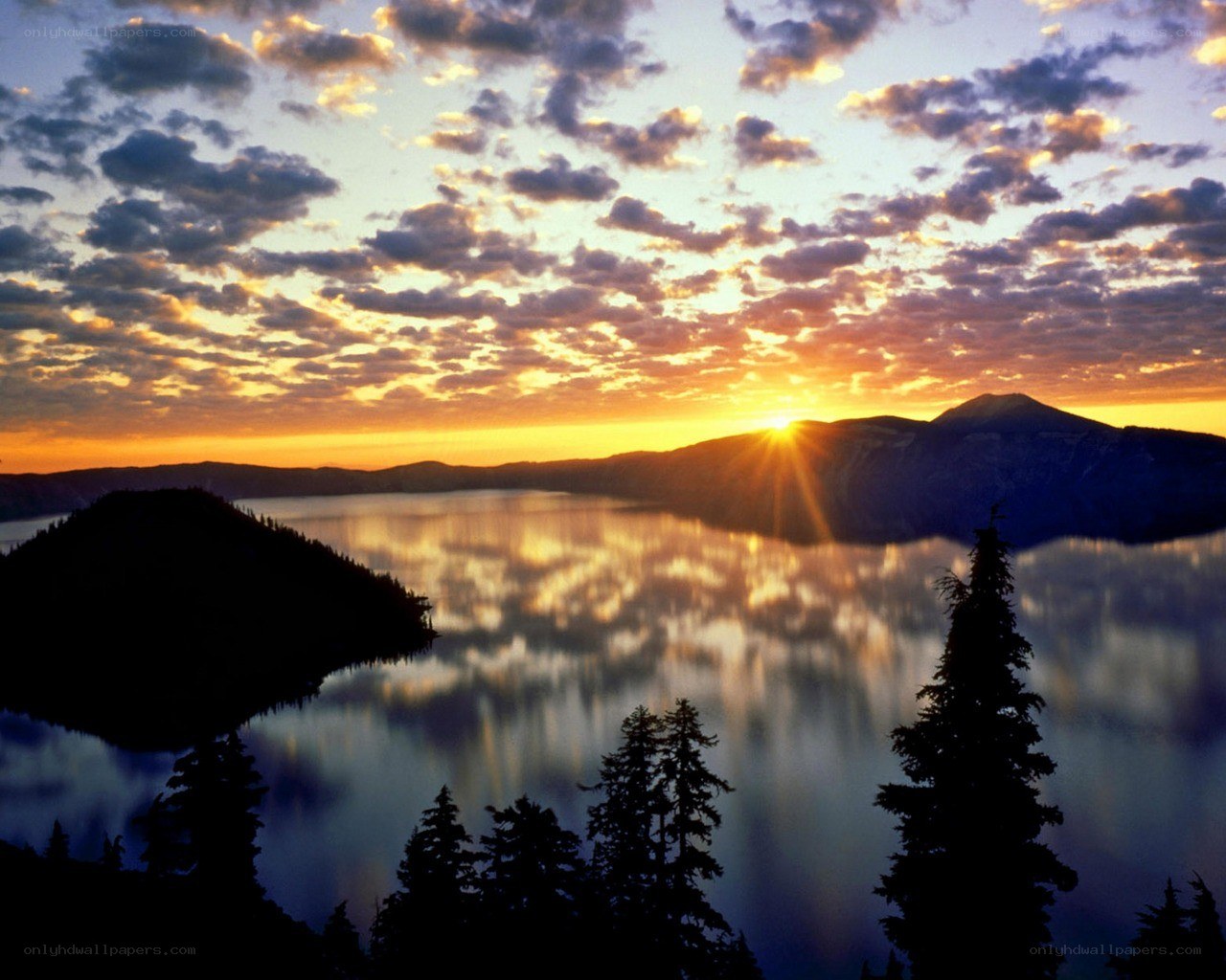 Sunset over Crater Lake