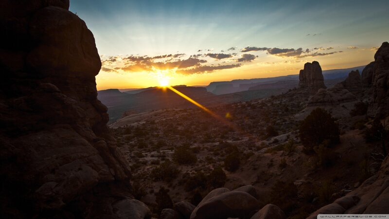 Sunset over Desert Canyon — Orange