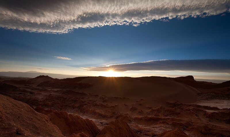 Sunset over Desert Dunes — Blue