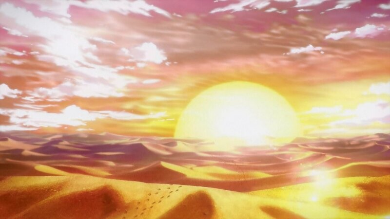 Sunset over Desert Dunes — Yellow, Serene