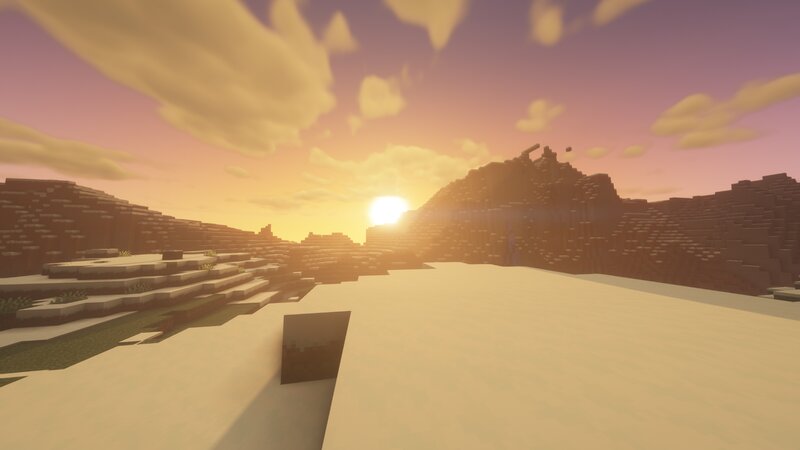 Sunset over Desert Hills — Orange, Serene, 3d Render