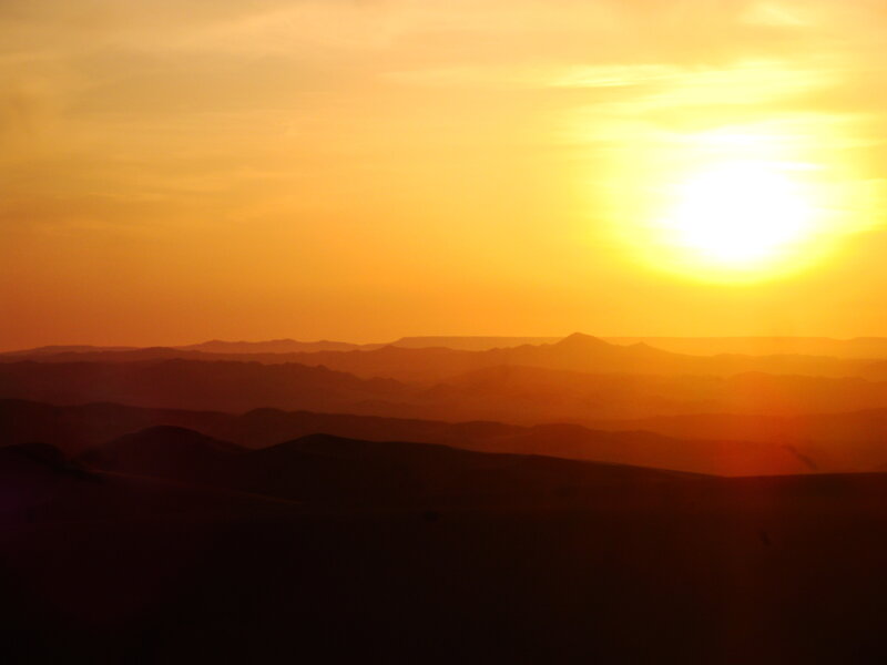 Sunset over Desert Hills — Orange, Serene