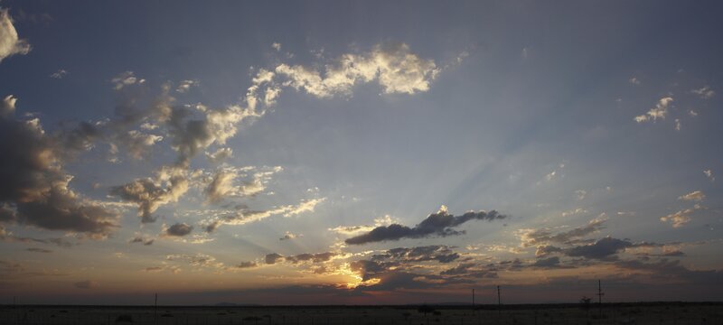 Sunset over Desert Landscape — Blue, Dramatic