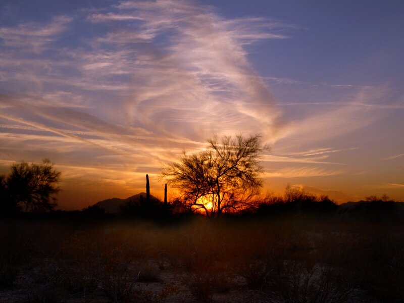 Sunset over Desert Landscape — Orange