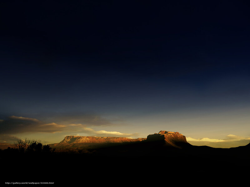 Sunset over desert mesa