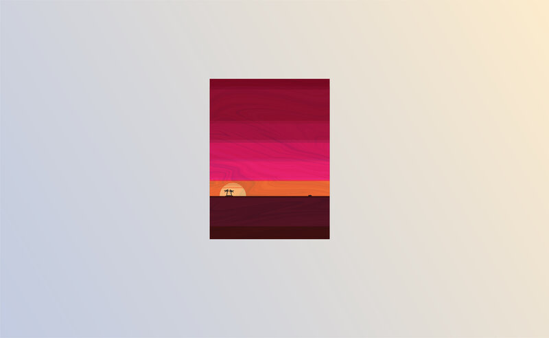 Sunset over Desert — Red, Serene