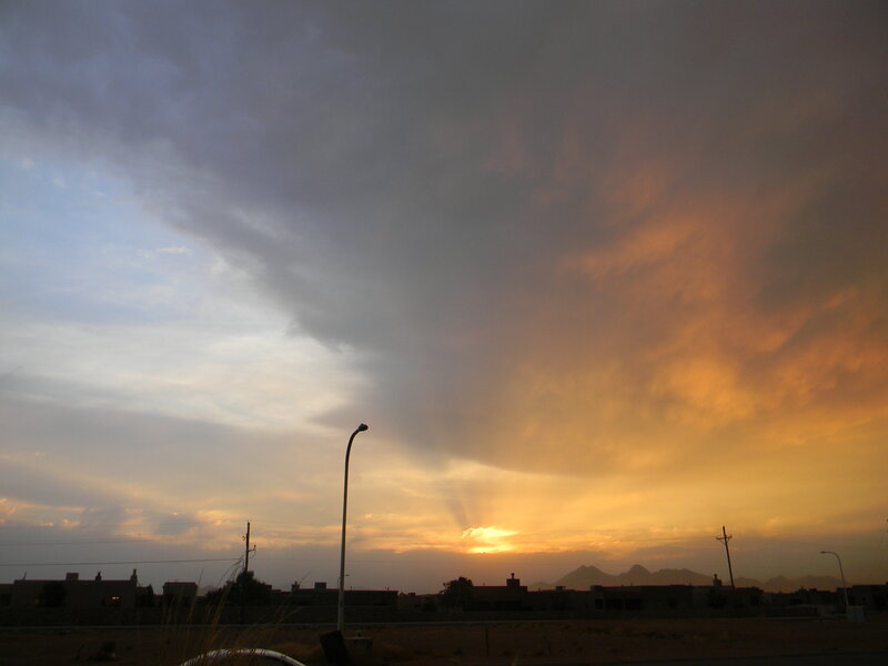 Sunset over Desert Town — Orange