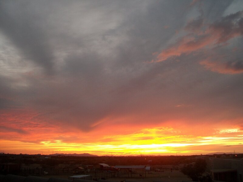 Sunset over Desert Town