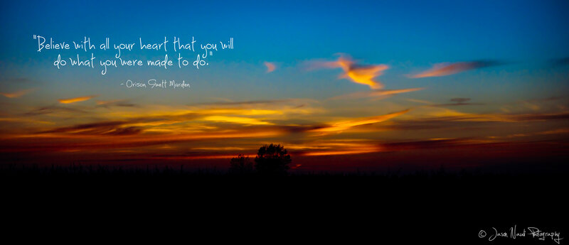 Sunset over Field — Blue