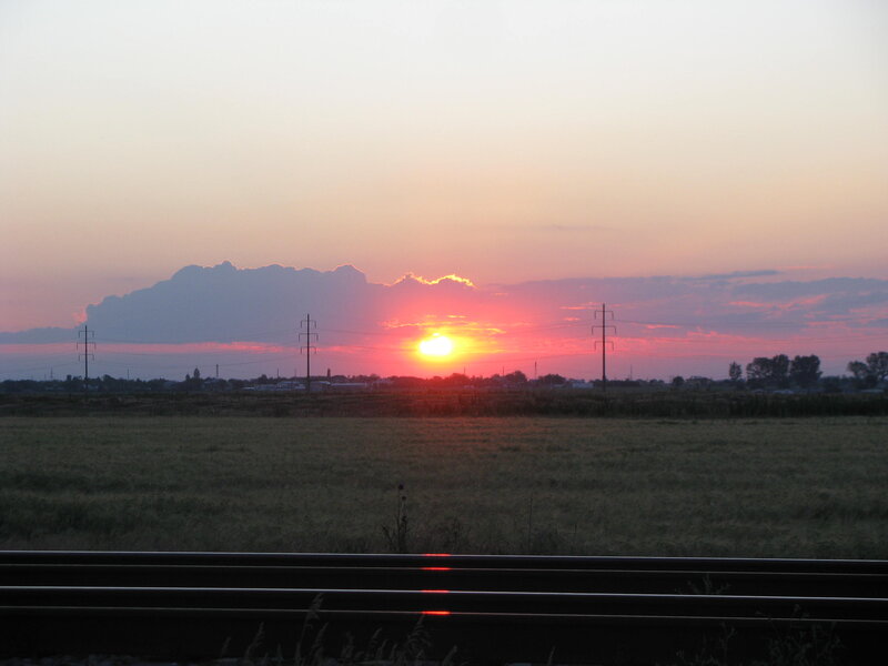 Sunset over Field — Orange, Serene