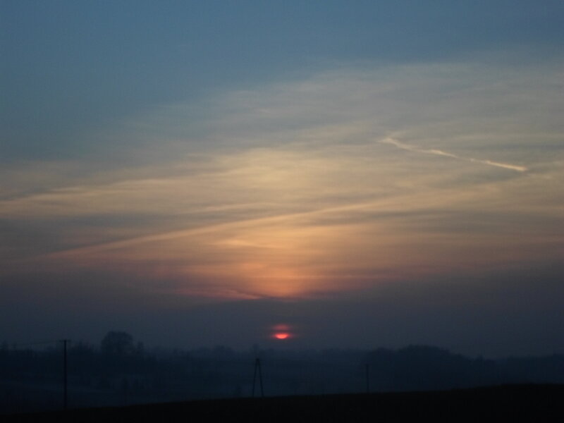 Sunset over Fields — Blue, Calm
