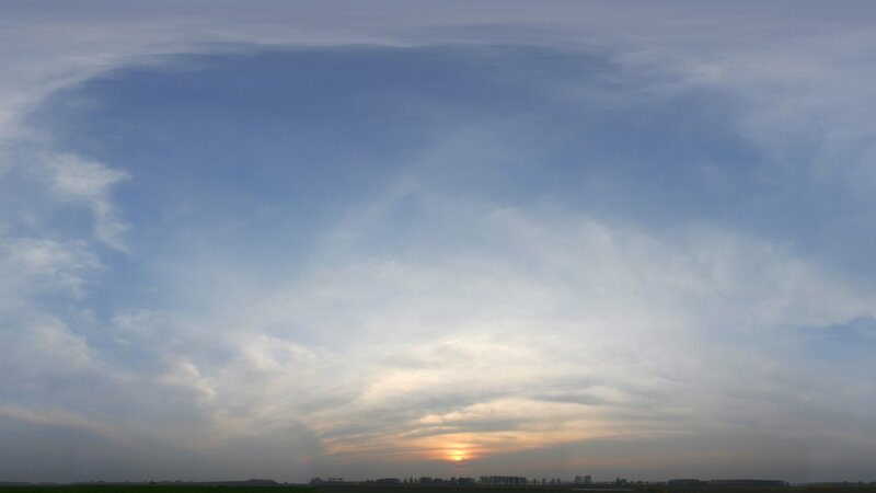 Sunset over Fields — Blue, Serene, Photograph, Sun