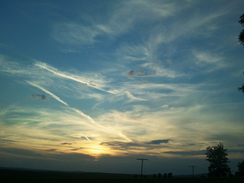 Sunset over Fields — Blue