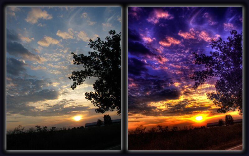 Sunset over Fields — Purple