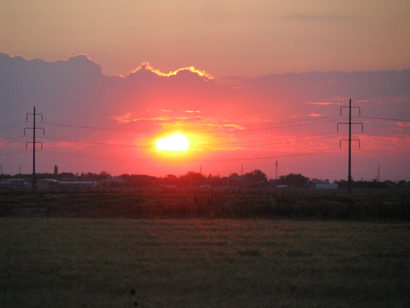 Sunset over Fields — Red