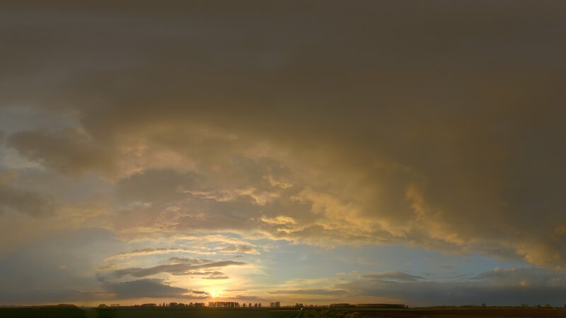 Sunset over Fields — Yellow, Dramatic, Photograph