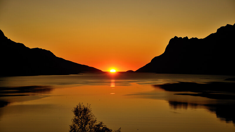 Sunset over Fjord