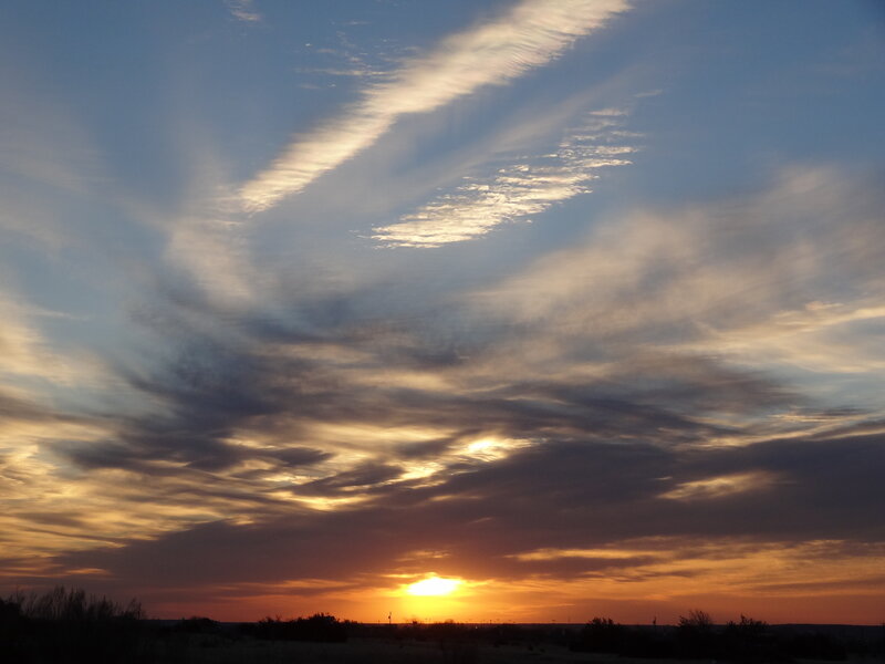 Sunset over Flat Landscape — Orange, Dramatic